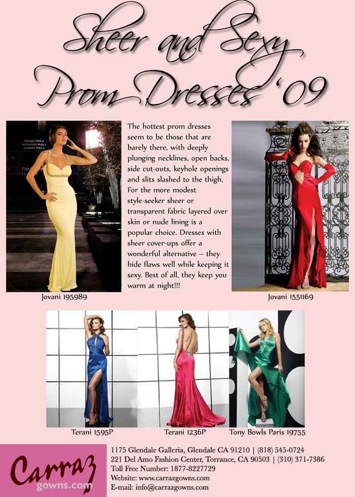 Sheer and Sexy Prom Dresses at Carraz Gowns!