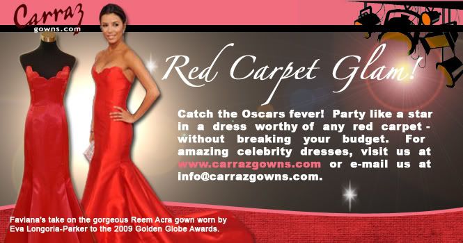 Red Carpet glam dresses at Carraz Gowns!