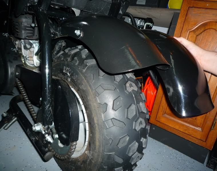 Shortened rear fender on the baja