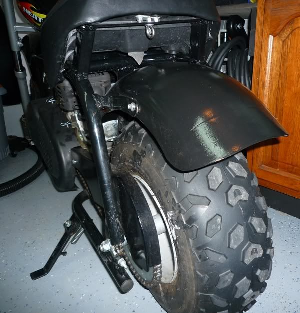 Shortened rear fender on the baja