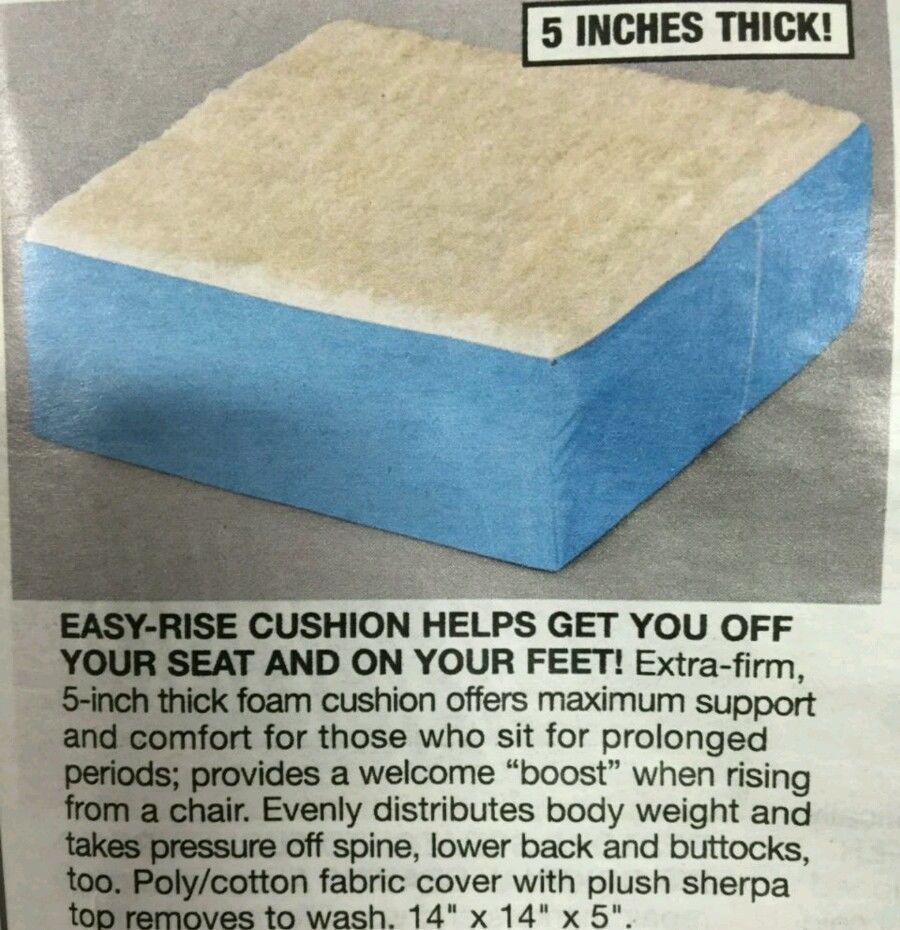 EXTRA Thick Seat Riser Cushion 5" Lift for Use in Auto, Office, Home