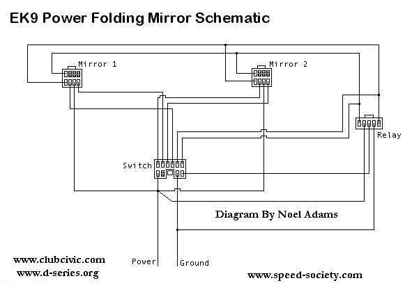 Ek Power Folding Mirrors Schematic   - Honda-tech
