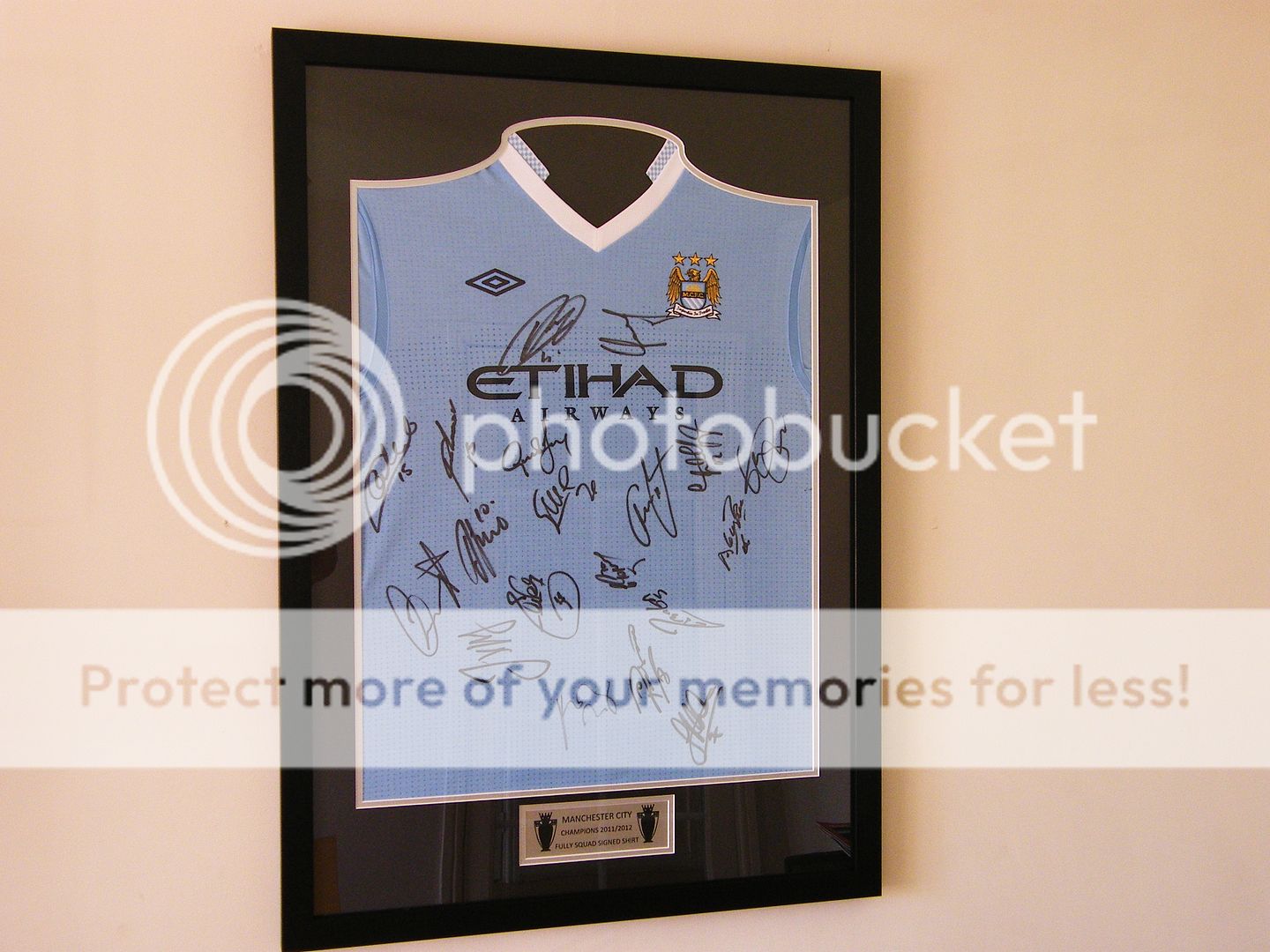 Manchester City Squad Signed Framed Shirt Autographs x19 League 